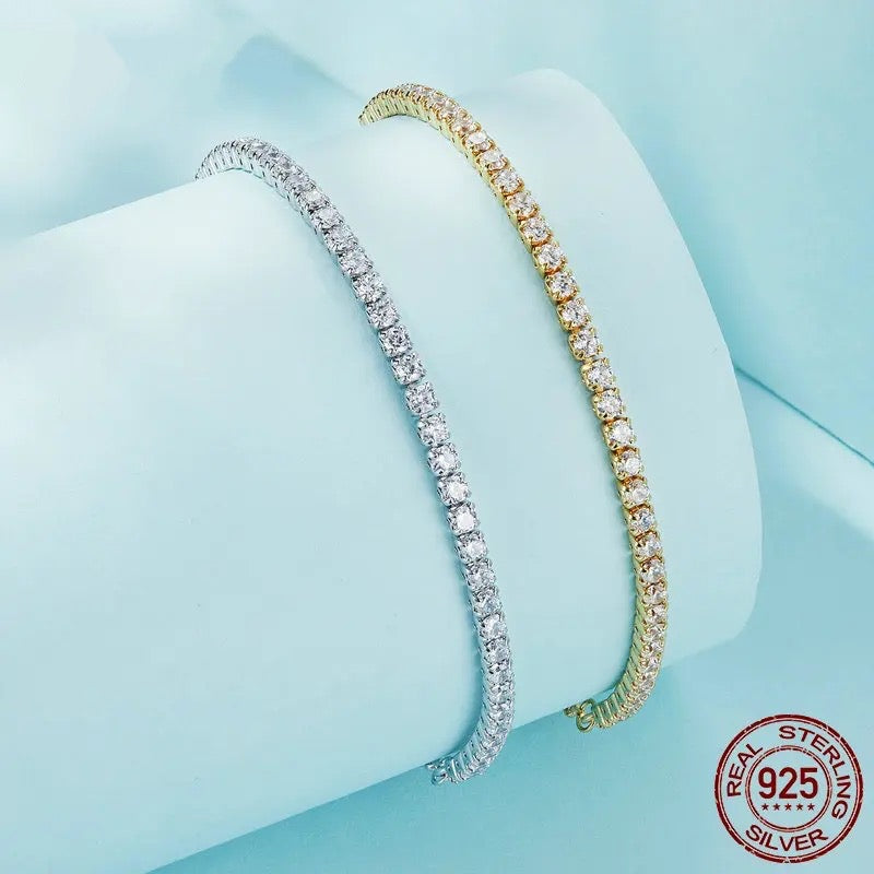 SHE JOY 14K Gold Plated Classic Tennis Bracelet