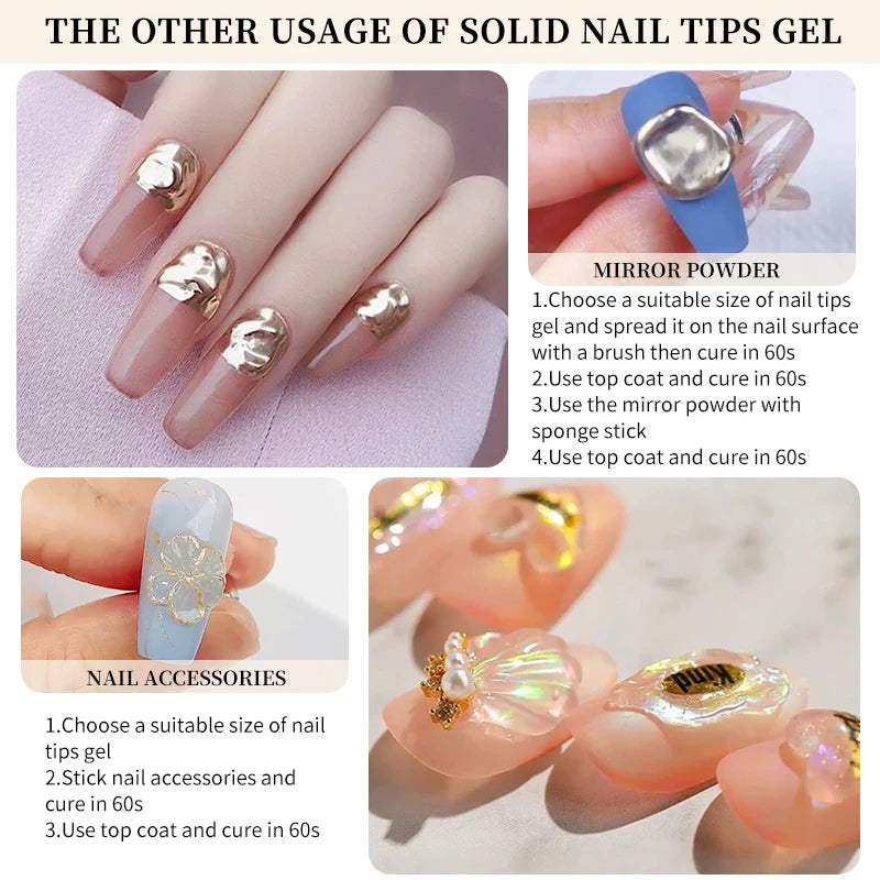 Solid Nail Tips Gel 5g UV LED Function Gel