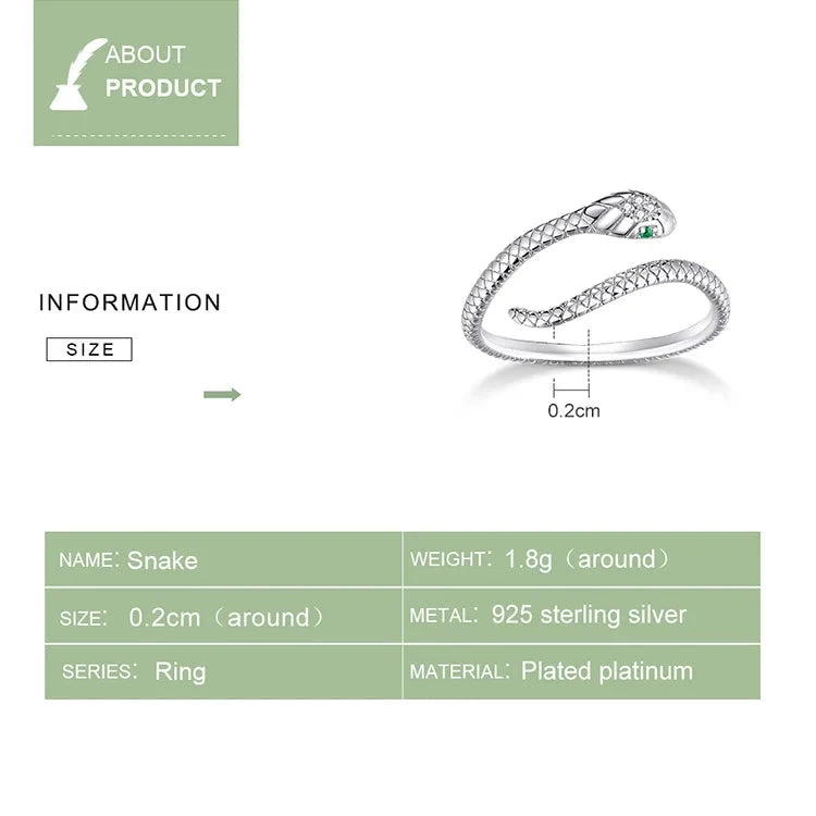SHE JOY Zircon Snake Earrings Ring Necklace