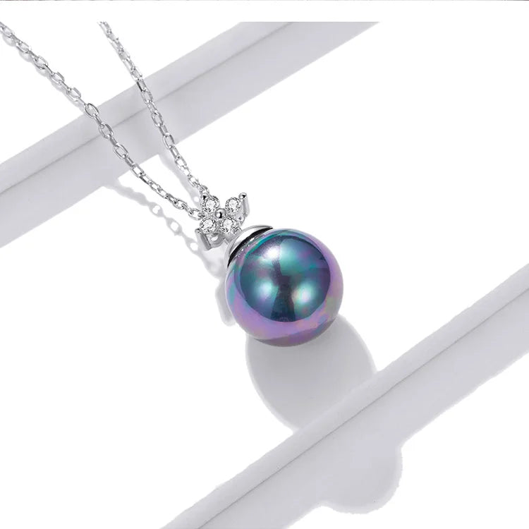 SHE JOY Elegant Black Pearl Earrings Necklace