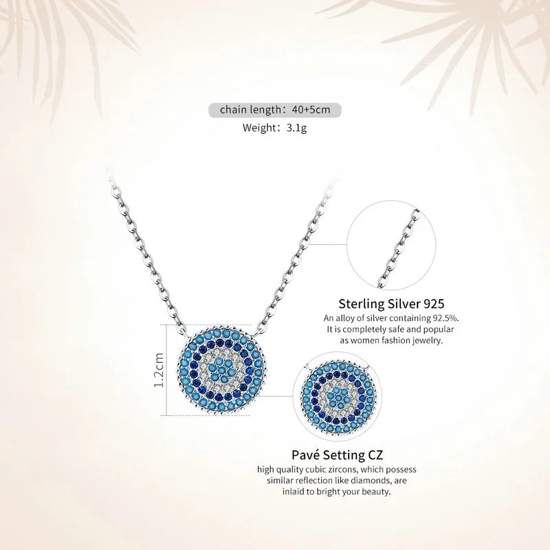 SHE JOY Blu Evil Eye Necklace