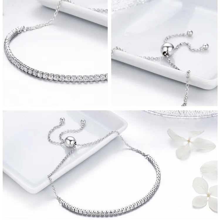 SHE JOY 14K Gold Plated Classic Tennis Bracelet