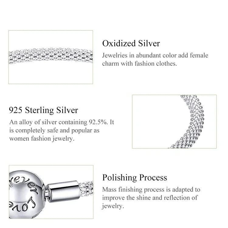 SHE JOY Classic Love Forever Snake Chain Bracelets