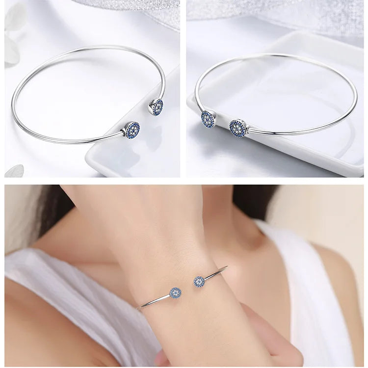 SHE JOY Blue Zircon Lucky Eyes Bracelet