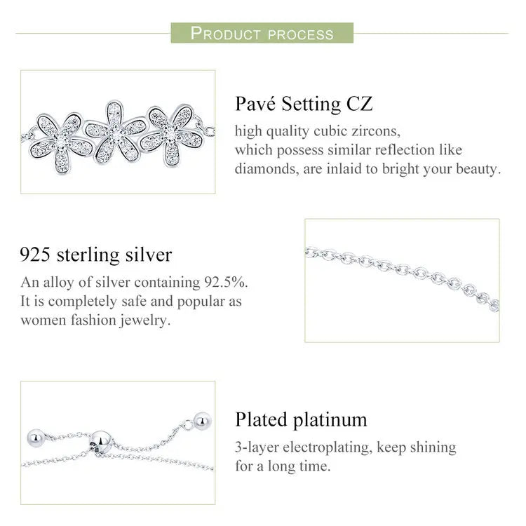 SHE JOY Luminous Daisy Flower Bracelets