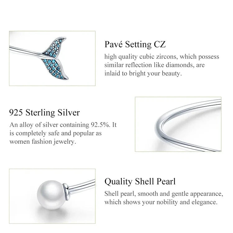 SHE JOY Silver Blue Zircon Bracelets & Bangles