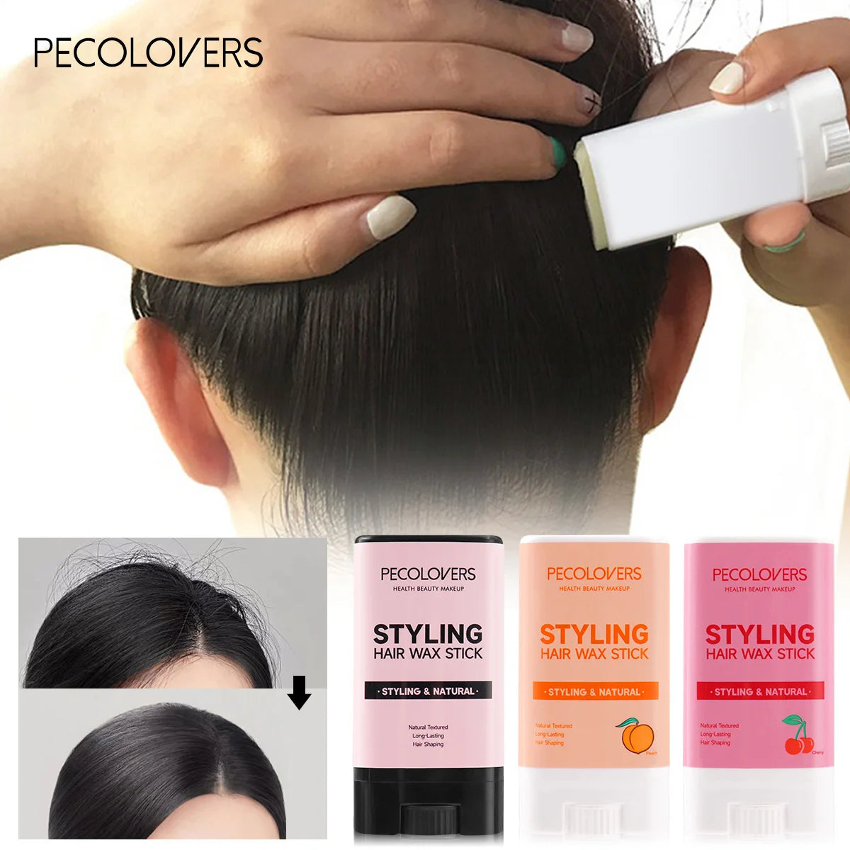 1pcs Hair Wax Stick For Fly Aways And Frizz Hair, Fruit Flavour