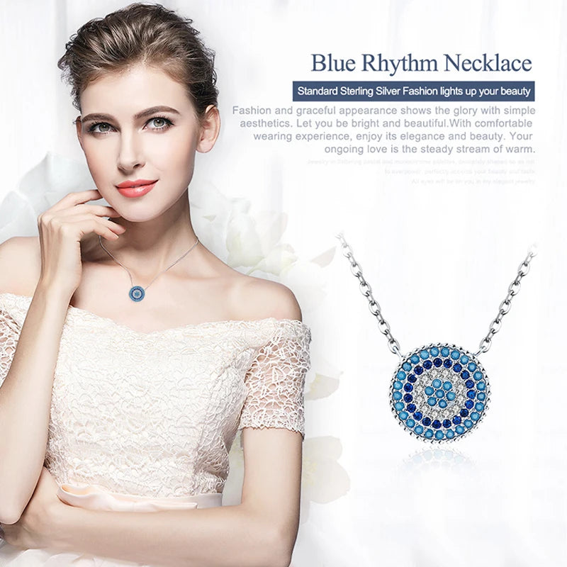 SHE JOY Blu Evil Eye Necklace