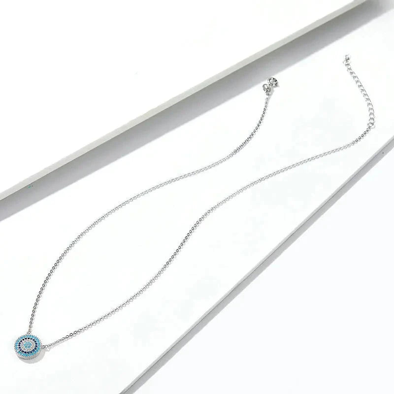 SHE JOY Blu Evil Eye Necklace