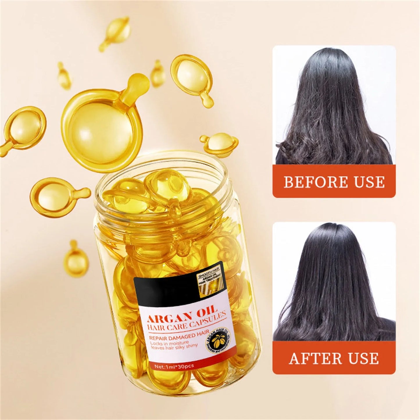 Argan Oil Hair Care Capsules 30 Capsules 30ml Repaired Hair