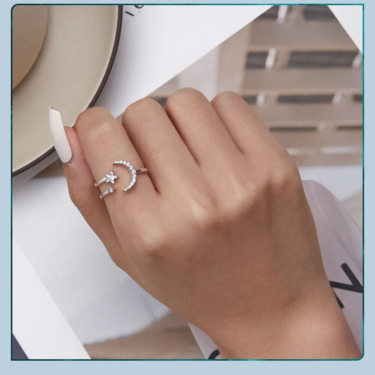 SHE JOY Star & Moon Ring
