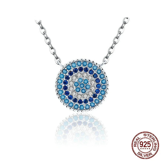 SHE JOY Blu Evil Eye Necklace