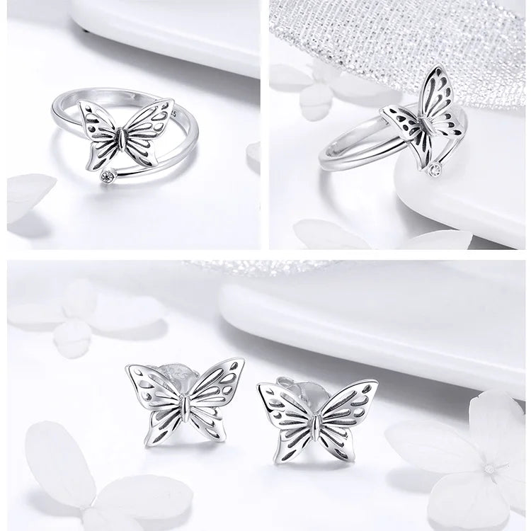 SHE JOY Butterfly Rings & Earrings