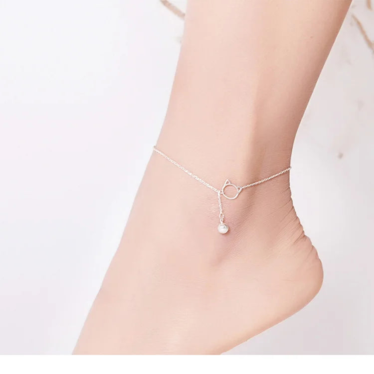 SHE JOY  925 Sterling Silver Bracelet for Foot