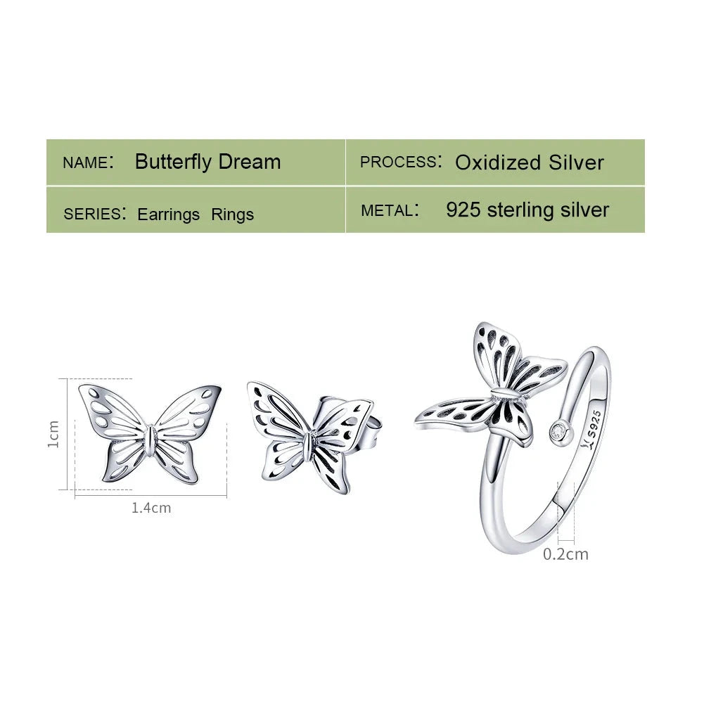 SHE JOY Butterfly Rings & Earrings