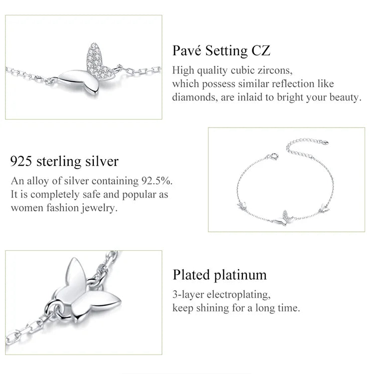 SHE JOY  Flying Butterfly Bracelet Lobster