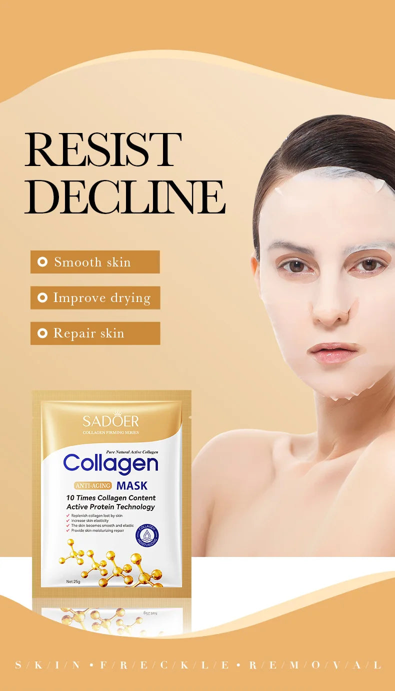 20pcs Hyaluronic Acid Collagen Face Mask skincare Moisturizing