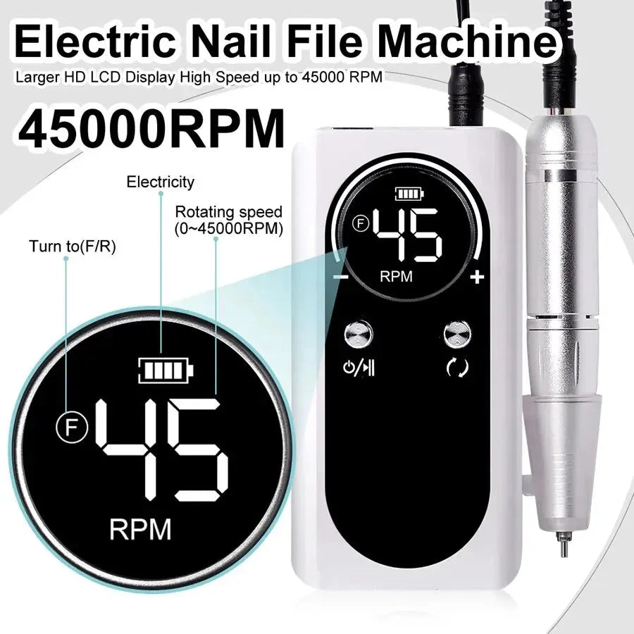 Beauty Electric Nail Polisher Drill Bits Professional Nails45000RPM