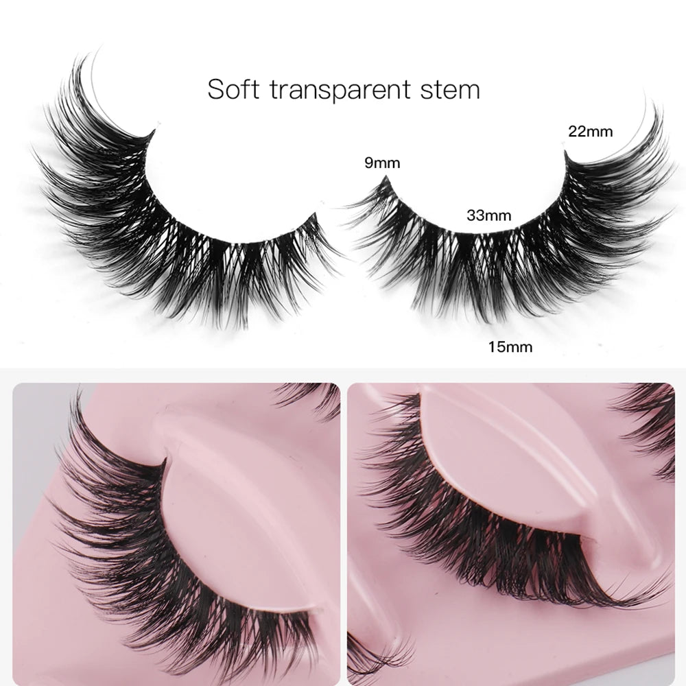 5 Pairs Cat Eye Lashes Faux Mink Eyelashes Natural