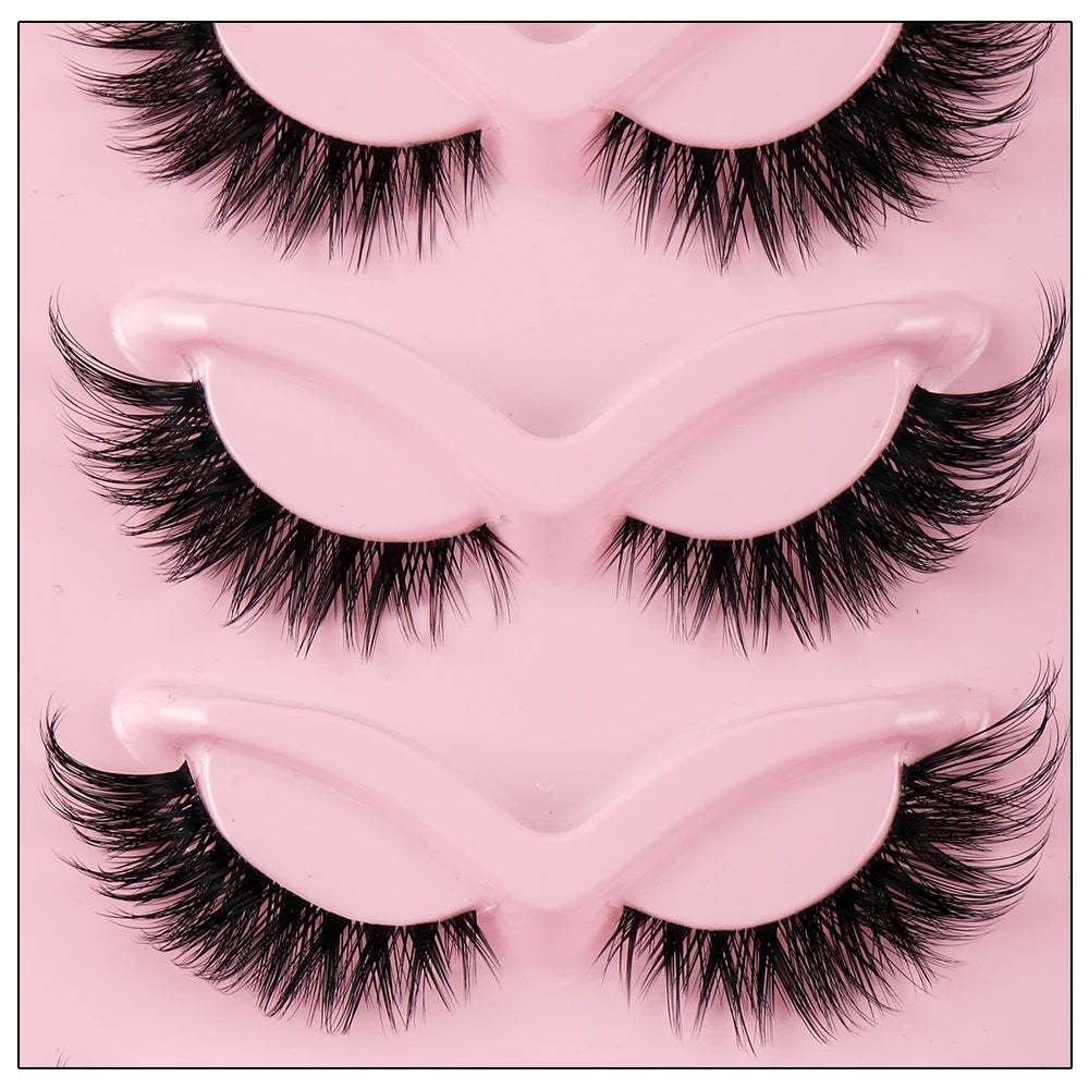 5 Pairs Cat Eye Lashes Faux Mink Eyelashes Natural